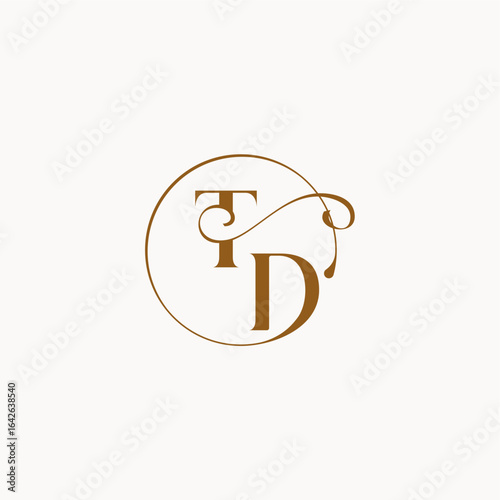 monogram elegant style luxurius feeling with flow TD circle fows wedding logo letter