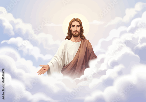 Jesus Christ in the Clouds with Stigmata.