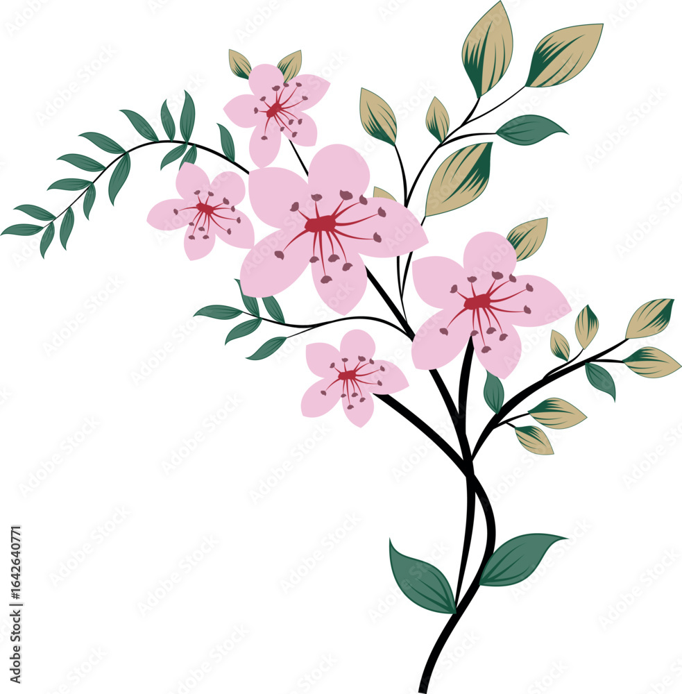 Naklejka premium The motif features a beautiful and delicate floral pattern, adding an elegant and natural look.