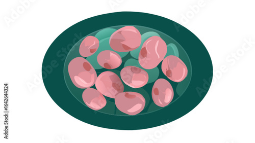 Delicious pink beans recipe healthy vegan protein rich diet food vegetarian lunch dinner meal preparation illustration