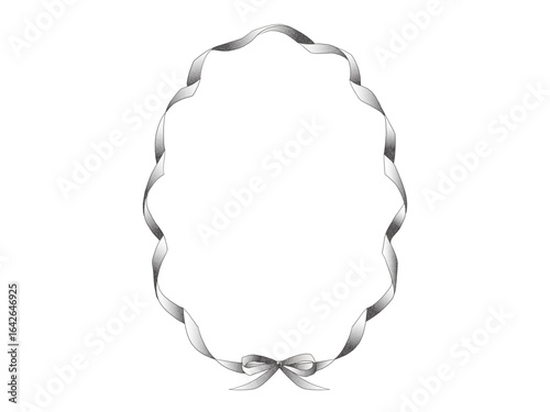 粒状モノトーンのクラシカルなリボンフレーム