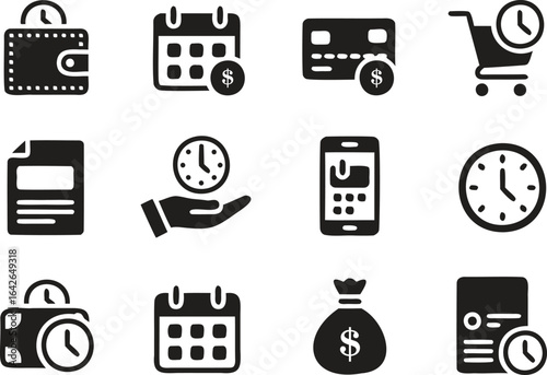 Pay Later Icon – Payment, Credit, and Installment Vector Illustration