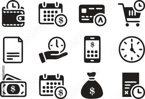 Pay Later Icon – Payment, Credit, and Installment Vector Illustration