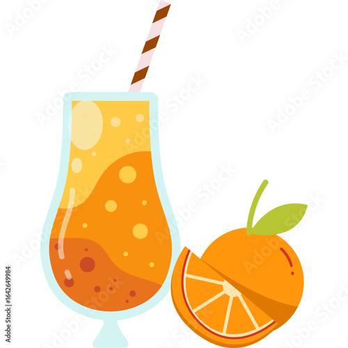 Fresh Fruit Juice Illustration