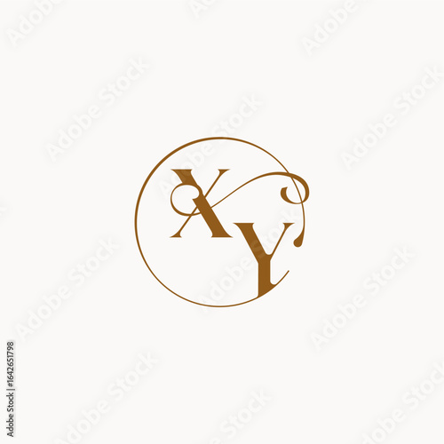 XY letter luxurius feeling with flow circle fows wedding logo monogram elegant style