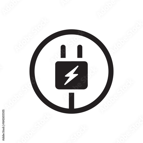 minimalist cellphone charger logo with white background