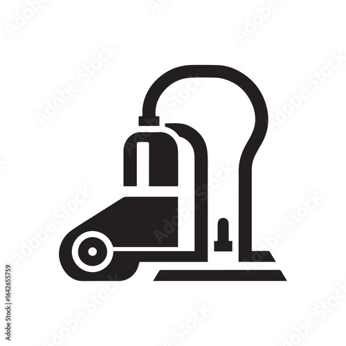 minimalist vacuum cleaner logo with white background