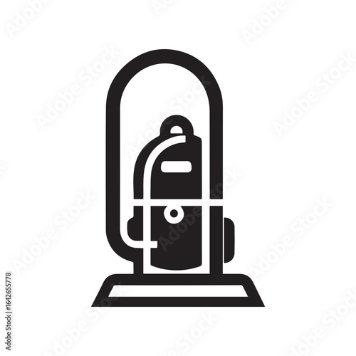 minimalist vacuum cleaner logo with white background