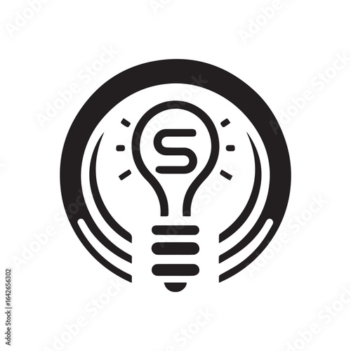 minimalist lamp logo with white background