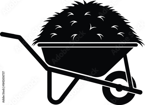 Wheelbarrow, a garden tool for transporting materials, aiding in farming, construction, and landscaping work, facilitating manual labor and outdoor tasks