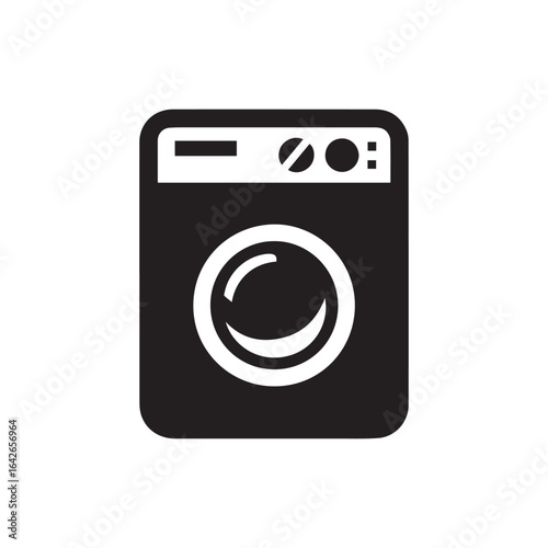 minimalist washing machine logo with white background