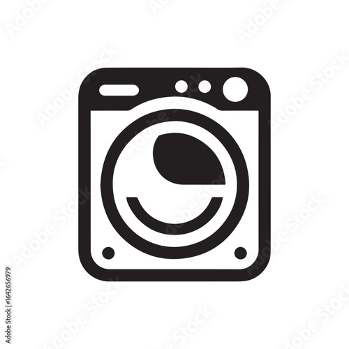minimalist washing machine logo with white background