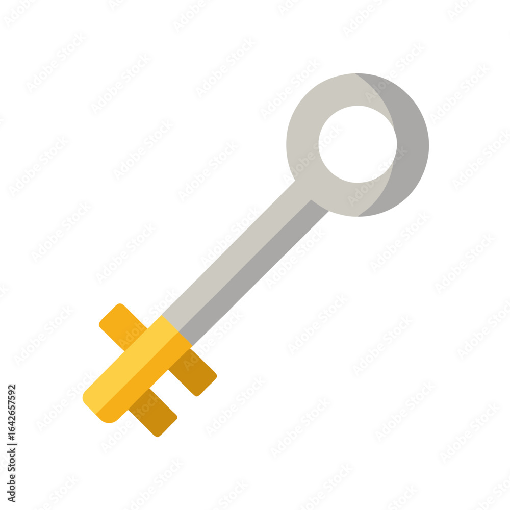 Fototapeta premium silver key icon golden handle on transparent background