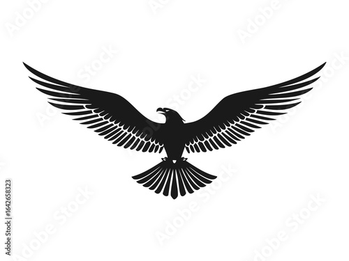 Vector minimalist silhouette of a flying eagle