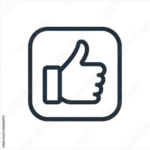 Dark Thumbs Up Icon Approval Graphic