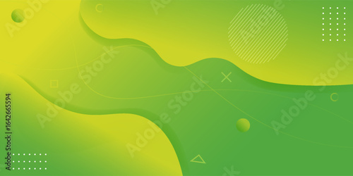 Abstract background with geometric shapes. green and yellow.