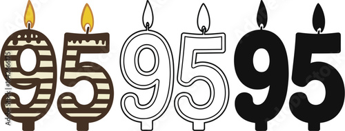 Ninety five birthday candles celebration party anniversary