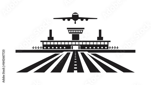 Computer terminal silhouette vector icon illustration clip art on white background minimalist flat black bold for IT and software graphics.