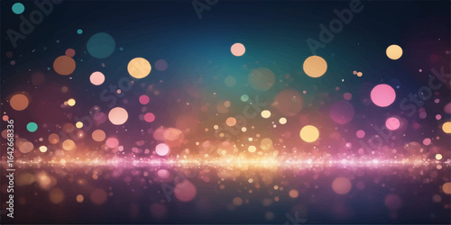 Abstract blurred lights background with glowing bokeh and glittery stars