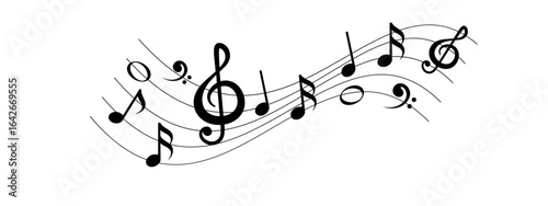 Music Note Wave Vector Design for Logo and Creative Art