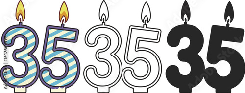 Thirty five birthday candles party celebration anniversary