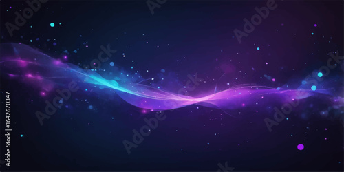 Bright stars illuminate the dark, abstract space background of a fantasy galaxy