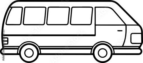 Outline of airport vehicles vector illustration, line art