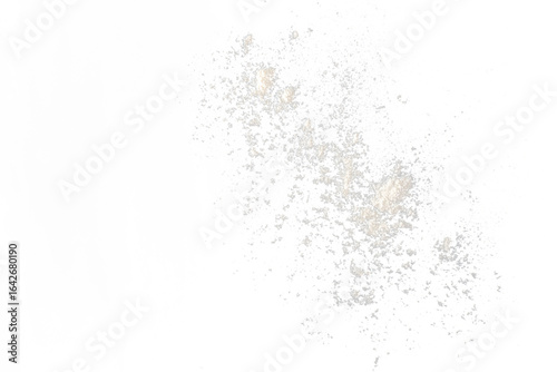 scattered of  baking powder isolated on white background. shot with high angle view