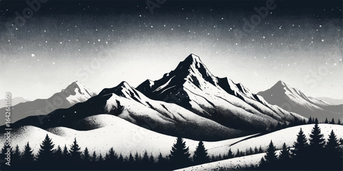 Snowy winter mountain peaks under a clear blue sky