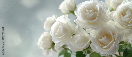 Fototapeta Naklejka Na Ścianę i Meble -  Close-up of a bouquet of white roses