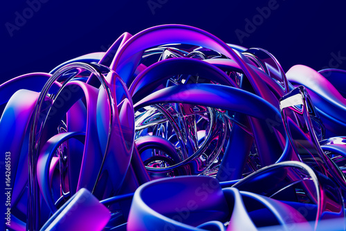 Abstract 3D Background Ribbon Tangle