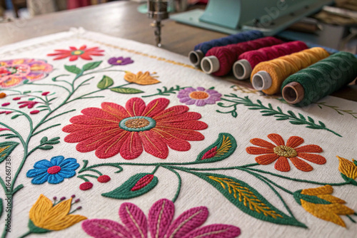 Bangladeshi Nokshi Kantha Embroidery Pattern – Close-up