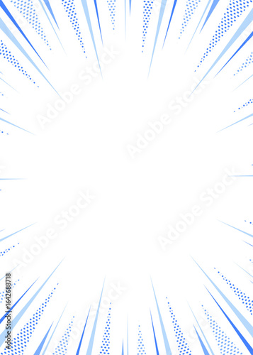 柄入りの集中線、背景フレーム、ポップなデザイン、縦向き