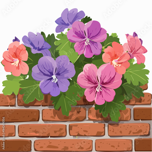 Beautiful flowerpot houseplant vector illustration concept
4