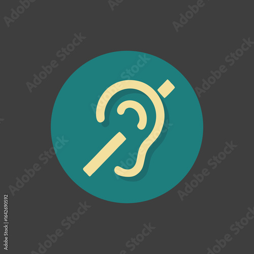 Flat Hearing Aid Icon – Hearing Impairment and Assistive Technology
