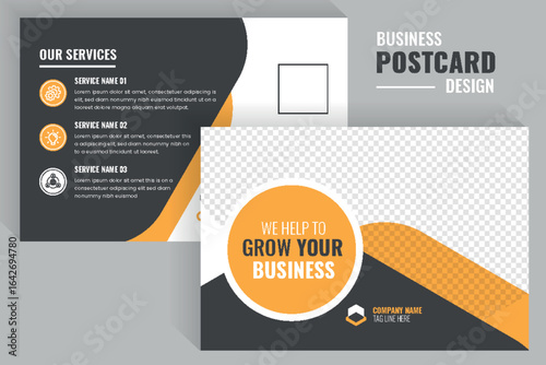 Yellow color customizable professional Corporate company Postcard mailer design
