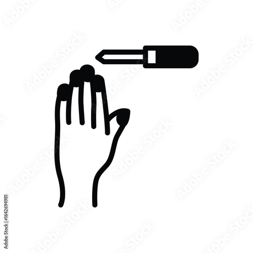 Black solid icon for manicure