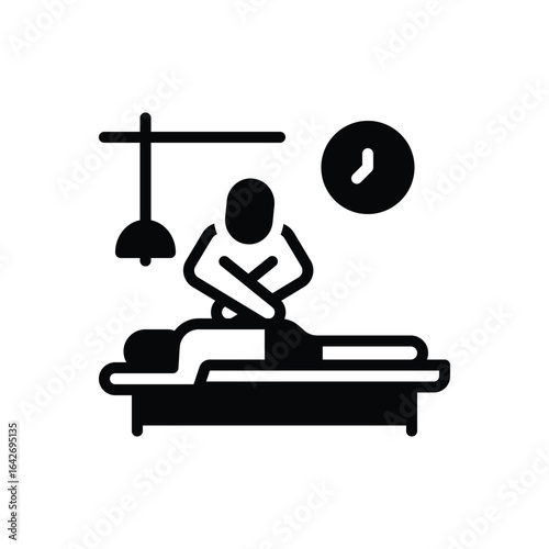 Black solid icon for massage