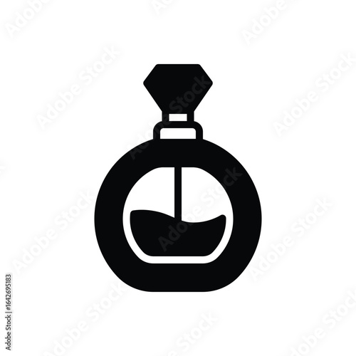 Black solid icon for perfume