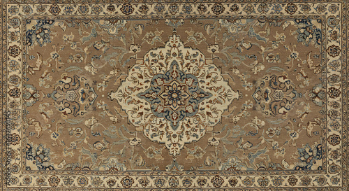 Vintage Persian carpet pattern, top view — traditional oriental rug design
