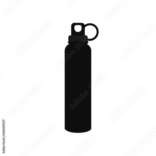 Black silhouette of a spray bottle with a white nozzle and cap