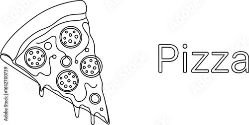 A delectable slice of pepperoni pizza, showcasing classic italian dish with melted cheese and savory toppings, perfect for a quick and satisfying meal