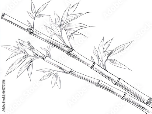 A sketch of bamboo stalks and leaves