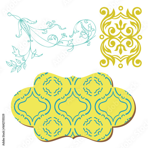 Beautiful décor floral Broder vector illustration