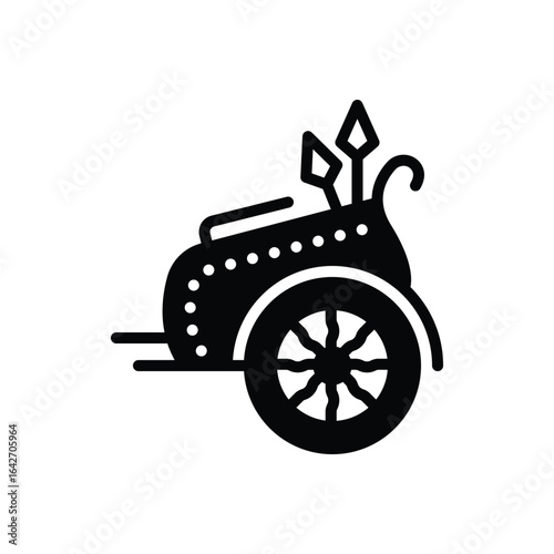 Black solid icon for chariot