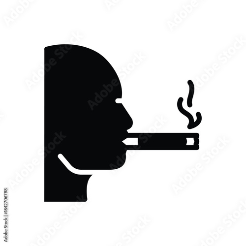 Black solid icon for smoking
