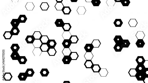 Hexagon Pattern Luma Mask Transitions Pack, Which Consist 23 Black and White Clips.