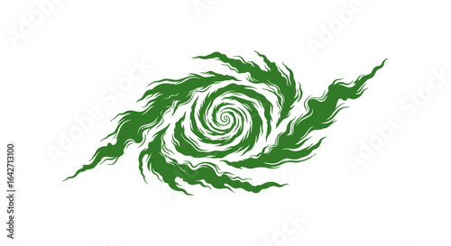 abstract green vortex dynamic energy growth and transformation