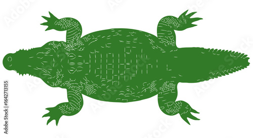 alligator silhouette green reptile vector for wildlife designs