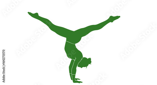 athletic womans handstand silhouette strength balance and fitness